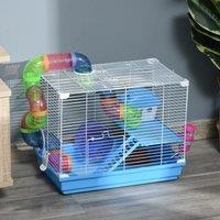 hamster cage 46x30x37cm with tubes feeder ramp exercise wheel