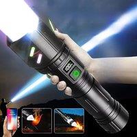 Ultra Powerful Windproof Fire Starting Flashlight Rechargeable High Power Torch Focused Light Source