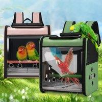 Parrot Backpack Bird Carry Cage Carriers Bag Travel Set Pet Bird Breathable Double-shoulder Backpack