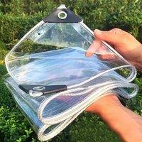 0.35mm Transparent PVC Tarpaulin Succulent Plant Tarp Cover Balcony Windows Rainproof Cloth Garden