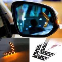 2 Pack Car LED Lights Rearview Mirror Arrow Panel Light 12V 14SMD Rearview Mirror Indicator Turn Signal Light Auto Parts