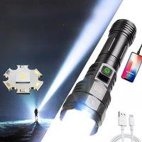 2025 New Most Powerful LED Flashlights 90000000LM Super Bright Torch Light Waterproof Rechargeable
