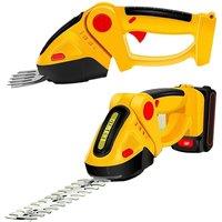 2 in 1 Cordless Electric Hedge Trimmer 24V Handheld Lawn Mower with Grass Shears for Garden Shrub