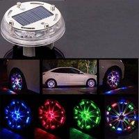 LED Light Solar Energy Flash Car Wheel light Hub bulb Tire Tyre Valve Cap Lamp Wheel Center Caps Wheels Tires Car Light