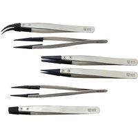 1Piece Anti-static Replaceable Fiber Tip Stainless Steel ESD Tweezers for Electronics/ Jewelry-Making/ Laboratory/ Hobby