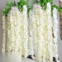 40/10pcs Artificial Flowers Wisteria Wedding Garland Wall Hanging Decor Artificial Flowers Garland for Garden Party Wedding Home