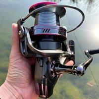 GHOTDA Spinning Fishing Reel with Large Spool Strong Body Saltwater Spinning Fishing Reel YO 9000