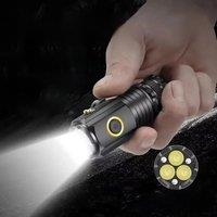 Portable LED Mini Flashlight Powerful Type-C Rechargeable EDC Flashlight Torch 10000LM Lamp with