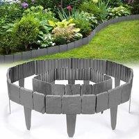 Garden PP Fence Edging,10Pcs Home Garden Border Edging Plastic Fence Stone DIY Yard Landscape Plant