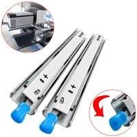 With Lock 1 Pair Heavy Duty Locking Drawer Slides 250 Lb Load Capacity Side Mount Full Extension Ball Bearing Industrial Rail