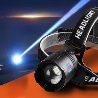 Most Powerful Strong Light Headlamp Portable 1000000LM Rechargeable Head Flashlight Fluorescent
