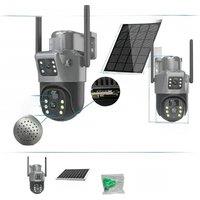 4K 8MP 4G/WIFI Dual Lens PTZ Solar Camera Dual Screens PIR Human Tracking WIFI Security CCTV Surveillance IP Camera Outdoor