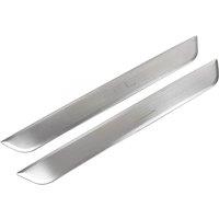 Tesla 2021-2025 Model Y Car Threshold Protector Strips Stainless Steel Front Rear Door Welcome Pedal Anti Scratch silvery