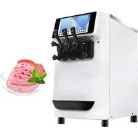 Stainless Steel Ultra Quiet Desktop Ice Cream Machine Mini 3-Flavor Soft Ice Cream Making Machine