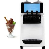 110V 220V Touch Screen Commercial Soft Ice Cream Machine, Electric Large Capacity Popsicle Machine, 3 Flavors