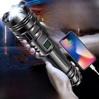 2025 Powerful LED Flashlight Super Bright Rechargeable Lamp Portable Ultra Power Torch Outdoor