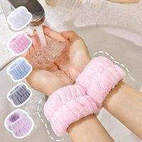 2Pcs Wrist Washing Belt Soft Microfiber Towel Wristbands For Washing Face Water Absorption Washing