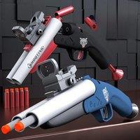Double-Barreled Spray Shell Soft Bullet Gun Can Fire Short Hand Cannon Shotgun Outdoor Toy Gun Christmas Birthday Gift 2025