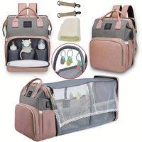 2025 Stroller Hanging Bag Mommy Baby Diaper Bag Backpack Changing Pad Shade Mosquito Net Wet and Dry