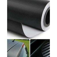 Automobile Car Body 3D Black Carbon Fiber Film Twill Weave Vinyl Sheet Roll Wrap DIY Decals