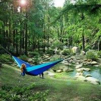 Solid Color Parachute Hammock with Hammock straps and Black carabiner Camping Survival travel Double
