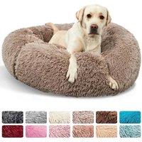 Round Dogs Bed Cat Bed House Kennel Pet Mats Soft Long Plush Mat Pet Warm Basket Cushion Cats House
