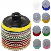 8pcs 4 inch 100mm Diamond Polishing Pads Kit Wet/Dry for Granite Stone Concrete Marble Polishing Use