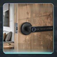 Bluetooth Smart Fingerprint Door Handle Lock Electronic Password APP Remote Unlock Hotel Apartment
