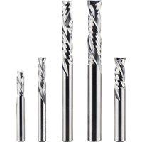 Dreanique 1pc compression UP&DOWN Cut 2 Flutes Spiral Carbide for Woodworking End Mill Cutter Bits