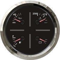 KUS Auto 110mm 4 In 1 Multifunction 0-190ohm Fuel Gauges 8-16v Voltmeters 0-80Psi Oil Pressure Meters 100~250℃ Water Temp Gauges