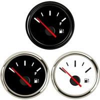 Cars 52mm Black Fuel Level Gauges 0-190ohm 240-33ohm Input Signal Marine Fuel Level Meters with Red Backlight 9-32v