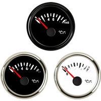 Auto 52mm 0-10Bar Display Pointer Oil Pressure Gauges 0-145Psi 10-184ohm Signal Oil Pressure Meters for Vehicles Boat