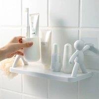 Bathroom Self-adhesive Shampoo Shelves Shower Towel Storage Rack Cosmetic Toilet Organizer Home