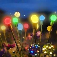 Outdoor RGB Color Lights LED Solar Garden Lamp Firefly Lights IP65 Waterproof Vibrant Swaying Lights Pathway Patio Decoration