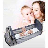 New Folding Mommy Bag Lightweight Portable Folding Crib Bed Large-capacity Baby Backpack Mommy Baby