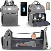 Folding mommy bag lightweight portable folding crib bed large-capacity baby backpack female mommy