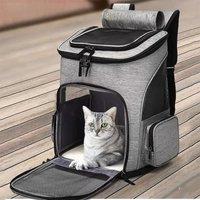Breathable Pet Cat Carrier Backpack Foldable Pet Carrier Transport Travel Bag Expandable Large