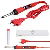 80W Soldering iron kit adjustable temperature LCD solder welding tools Ceramic heater soldering tips Tweezers soldering wire