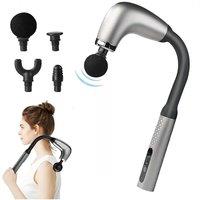 Fascia Gun with Extended Handle and Elbow for Self-assist Massage of The Upper and Lower Back Muscle Relaxation and Massage Done