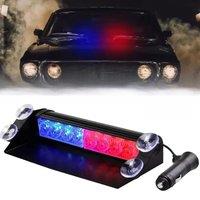 12V Car Strobe Light Flasher Vehicle Windshield Day Running Flashing 8LED Warning Signal Lamp Red Blue Police Emergency Lights