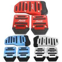 New 3Pcs/set Universal Non-Slip Aluminum Manual Transmission Car Pedal Cover Set Kit Pedali Red/Blue/Silver Car Accessories