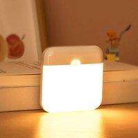 LED Night Light, Human Motion Sensor Lamp USB C Rechargeable Closet Light, Wireless LED Wall lamp For Stairs Closet Kitchen Bed