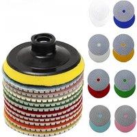 8pcs 4 inch 100mm Diamond Polishing Pads Kit Wet/Dry for Granite Stone Concrete Marble Polishing Use