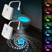 Toilet Night Lights, USB Rechargeable LED Bowl Projection Lighting with Motion Sensor, Cool Fun Bathroom Accessory - Unique & F