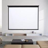 Voltsify 4:3 Projector Screen with Manual Pull Down for Home Theater, 92" & 100''