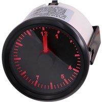 Auto Red Backlight Clock Gauges Modification 52mm 0~12Hours Display Clock Meters Black Hourmeters Boat Waterproof Hour Meters