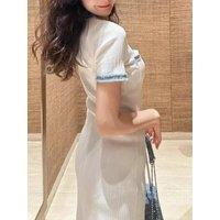 Denim Patchwork Floor length Dress Women's 2025 Spring Slim Knitted Elegant Evening Birthday Party