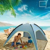 Beach Tent Sun and Rain Protection, Quick Opening Construction, Three Ventilated and Spacious