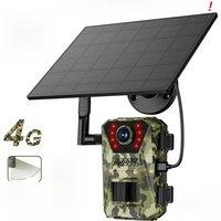 14MP 4G Solar Hunting Trail Camera Waterproof 20M PIR MotionDetection Outdoor Wildlife Tracking Cam