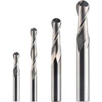 Dreanique 1pc Carbide Ball Nose End Milling Cutter 2 Flutes R0.5-R4.0 End Mill Router Bit for wood and aluminium CNC